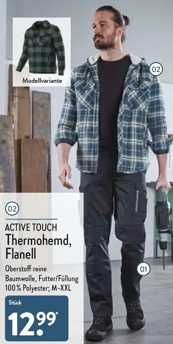 Aldi Nord Active Touch Thermohemd, Flanell Angebot
