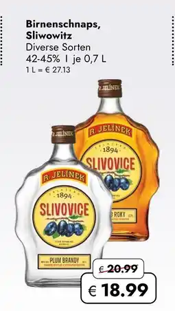 Travel Free Birnenschnaps, sliwowitz Angebot
