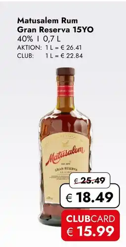 Travel Free Matusalem rum gran reserva 15yo Angebot
