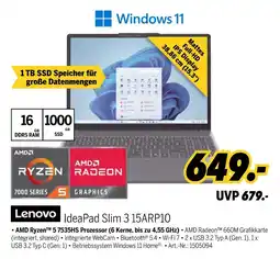 MEDIMAX Lenovo ideapad slim 3 15arp10 Angebot