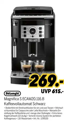 MEDIMAX De'longhi magnifica s ecam20.116.b kaffeevollautomat schwarz Angebot
