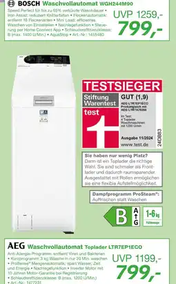 EP Aeg waschvollautomat toplader ltr7ep1eco Angebot