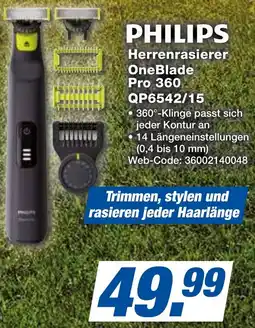 K+B Expert PHILIPS Herrenrasierer OneBlade Pro 360 QP6542/15 Angebot