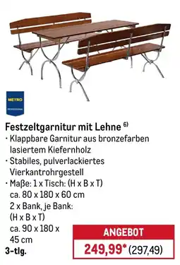 METRO METRO PROFESSIONAL Festzeltgarnitur mit Lehne Angebot