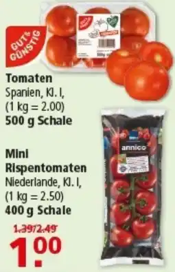 Multi Markt Gut & Gunstig Tomaten oder Mini Rispentomaten Angebot