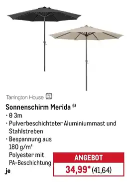 METRO Tarrington House Sonnenschirm Merida Angebot