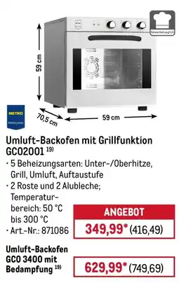 METRO METRO PROFESSIONAL Umluft-Backofen mit Grillfunktion GC02001 Angebot