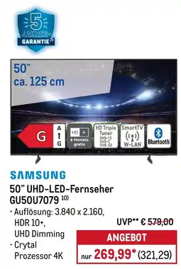 METRO SAMSUNG 50" UHD-LED-Fernseher GU50U7079 Angebot