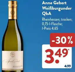 Aldi Süd Anne Gebert Weißburgunder QbA Angebot