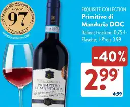 Aldi Süd EXQUISITE COLLECTION Primitivo di Manduria DOC Angebot