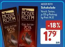 Aldi Süd MOSER ROTH Schokolade Angebot