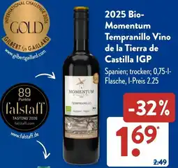 Aldi Süd 2025 Bio Momentum Tempranillo Vino de la Tierra de Castilla IGP Angebot