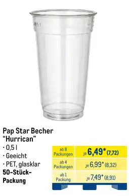 METRO Pap Star Becher "Hurrican" Angebot