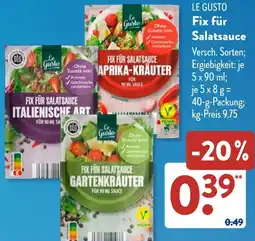 Aldi Süd LE GUSTO Fix für Salatsauce Angebot