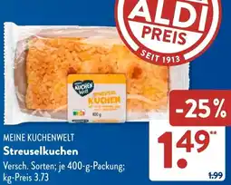 Aldi Süd MEINE KUCHENWELT Streuselkuchen Angebot