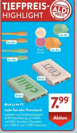 Aldi Süd BAUHN Lade-Set oder Powerbank Angebot