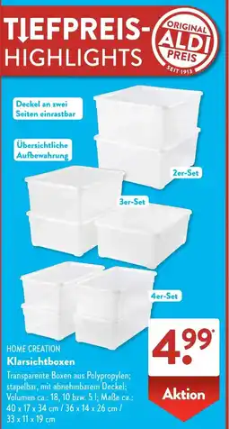 Aldi Süd HOME CREATION Klarsichtboxen Angebot