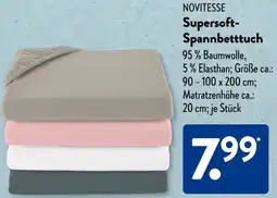 Aldi Süd NOVITESSE Supersoft Spannbetttuch Angebot