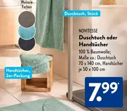 Aldi Süd NOVITESSE Duschtuch oder Handtücher Angebot