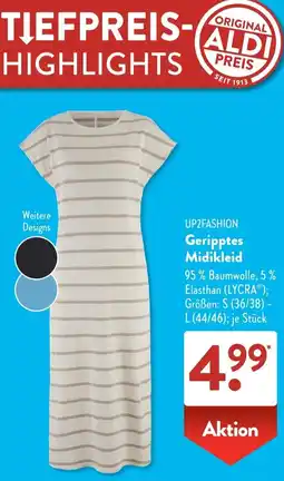 Aldi Süd UP2FASHION Geripptes Midikleid Angebot