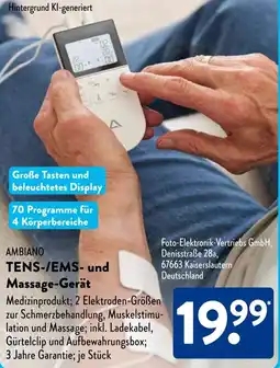 Aldi Süd AMBIANO TENS-/EMS- und Massage-Gerät Angebot