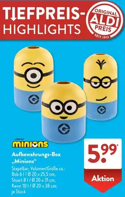Aldi Süd Aufbewahrungs-Box ,,Minions" Angebot