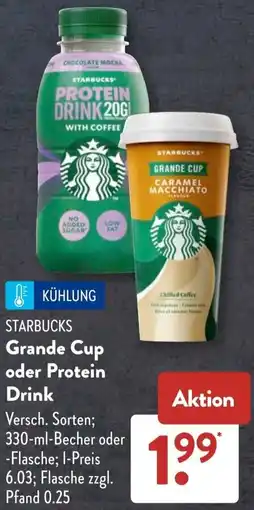 Aldi Süd STARBUCKS Grande Cup oder Protein Drink Angebot