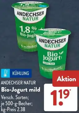 Aldi Süd ANDECHSER NATUR Bio-Jogurt mild Angebot