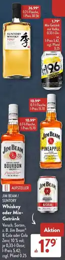 Aldi Süd JIM BEAM / SUNTORY Whiskey oder Mix Getränk Angebot
