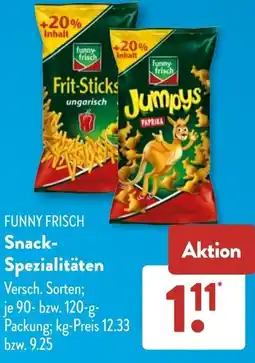 Aldi Süd FUNNY FRISCH Snack Spezialitäten Angebot