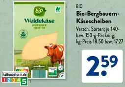 Aldi Süd Bio-Bergbauern Käsescheiben Angebot