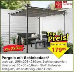 Jawoll TIM GARDEN Pergola mit Schiebedach Angebot