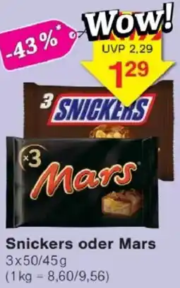 Jawoll Snickers oder Mars Angebot