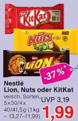 Jawoll Nestlé Lion, Nuts oder KitKat Angebot