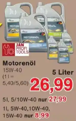 Jawoll JAN PROFI TOOLS Motorenöl 15W-40 Angebot