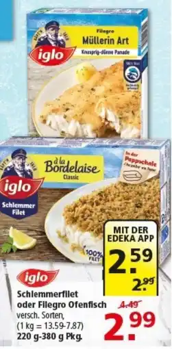 Multi Markt iglo Schlemmerfilet oder Filegro Ofenfisch Angebot