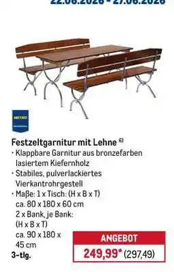 METRO Festzeltgarnitur mit Lehne Angebot