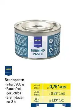 METRO Brennpaste Angebot