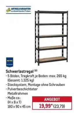 METRO Schwerlastregal Angebot