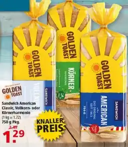 Multi Markt GOLDEN TOAST Sandwich American Classic, Vollkorn- oder Körnerharmonie Angebot