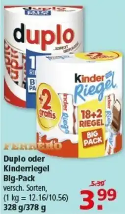 Multi Markt Ferrero Duplo oder Kinderriegel Big-Pack Angebot