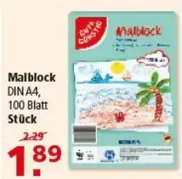 Multi Markt GUT&GÜNSTIG Malblock Malblock DIN A4, 100 Blatt Angebot