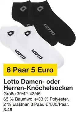 Zeeman Lotto Damen oder Herren-Knöchelsocken Angebot