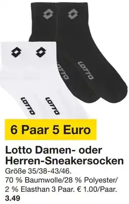 Zeeman Lotto Damen oder Herren-Sneakersocken Angebot