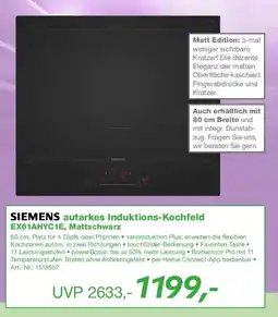 EP SIEMENS autarkes Induktions-Kochfeld EX61AHYC1E, Mattschwarz Angebot