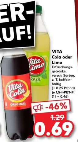 Kaufland VITA Cola oder Limo Angebot