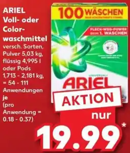 Kaufland ARIEL Voll oder Colorwaschmittel Angebot