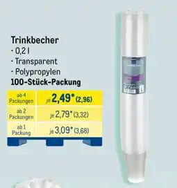 METRO Trinkbecher Angebot