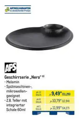 METRO APS Geschirrserie „Nero“ Angebot