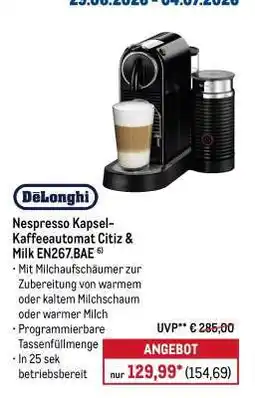 METRO Nespresso Kapsel-Kaffeeautomat Citiz & Milk EN267.BAE Angebot